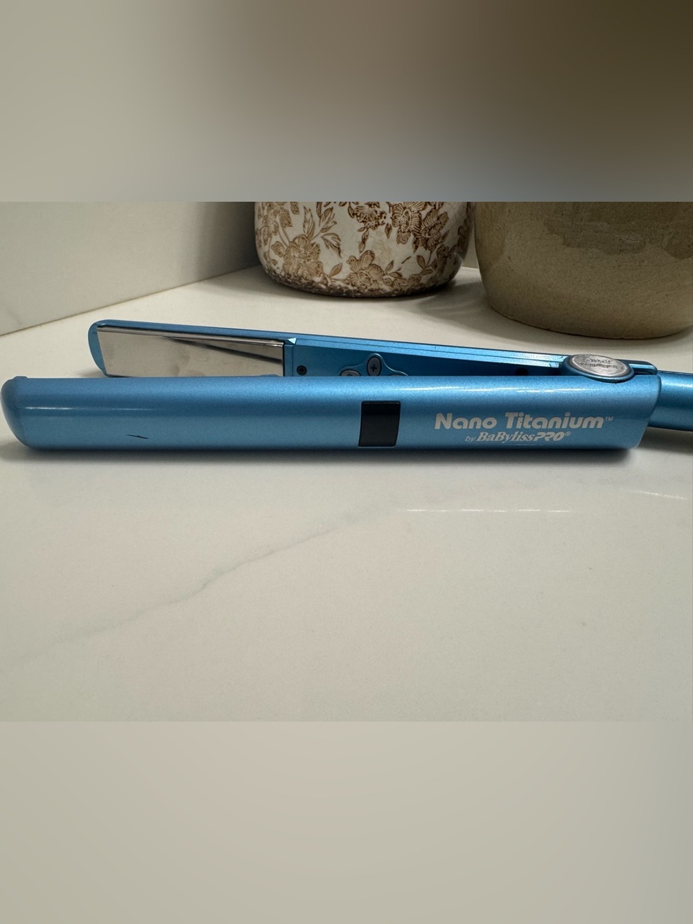 BaBylissPRO Nano Titanium Blue Hair Straightener - Compact Flat Iron